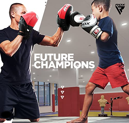 Rdx Kids Boxing Gloves, 6Oz 4Oz Junior Training Mitts, Maya Hide Leather Ventilated Palm, Muay Thai Sparring Mma Kickboxing Fighting, Punch Bag Speed Ball Focus Pads Punching Workout #TOP6