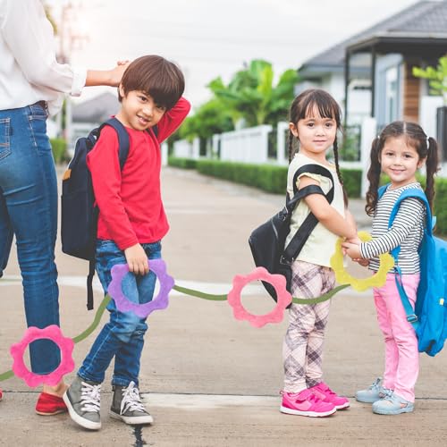 Image of Kajaia Flower Walking Rope for Kids Classroom Supplies Preschool Walking Rope with Handles Fits up to 20 Children for Toddlers Kids Daycare Preschool Walk Guides