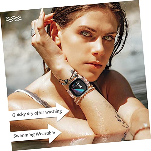 Correa de Fitbit en cuero con brillo DOITOOL elegante para pulsera de reloj 4