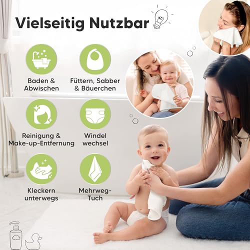 6-Pack Babywaschlappen für Babys, Kinder, Weiche Absorbierende (White) – Ansicht 6