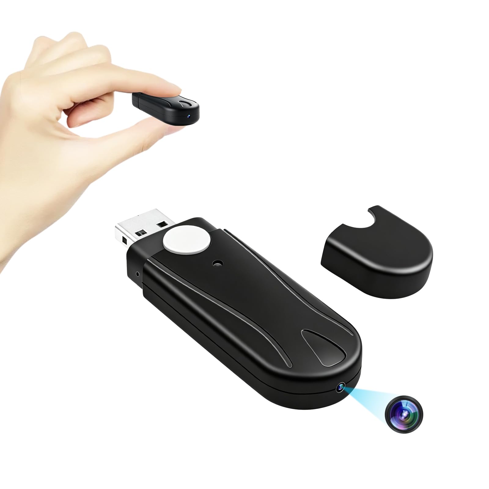 Mini BodyCam,Tragbare Kleine Kamera innen und Außenbereich,USB-Stick Videokamera HD 1080P MikroKamera Mit Loop-Aufnahme unterstützt bis zu 128 GB