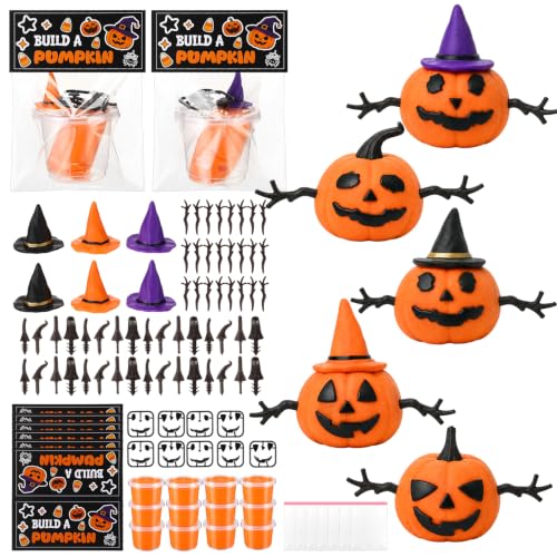 ForraFun 24 Sets Halloween Craft Kits DIY Pumpkin Air Dry Clay for Adult