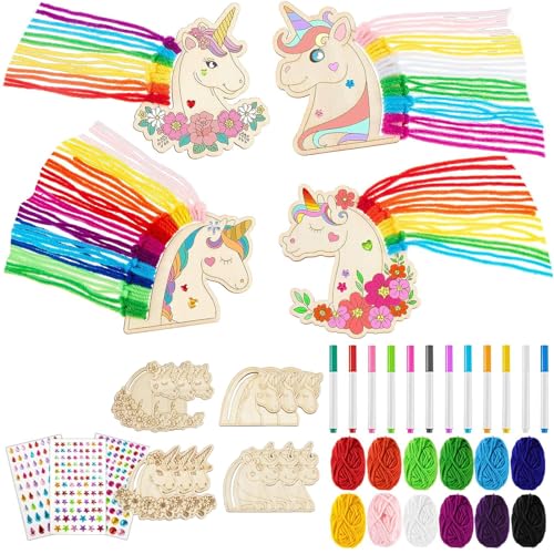 FeiOne 39 Teile Set Einhorn Bastelset, Steckenpferd Bastelset, Steckenpferd...