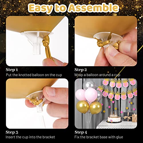 Image of JOYYPOP 12 Sets Balloon Stand Kit For Table, Balloon Sticks with Base Birthday Graduation Party Decorations Wedding