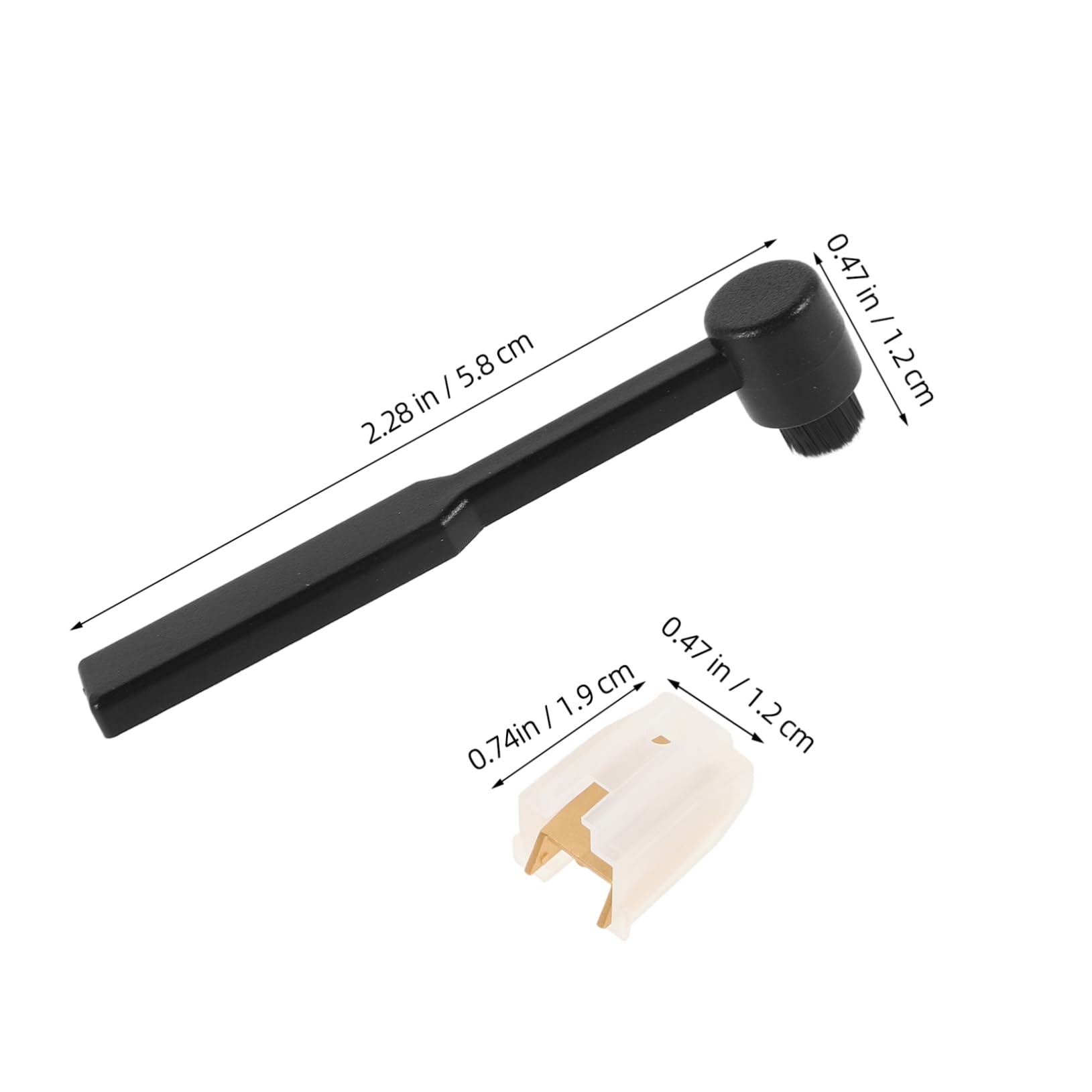 FUNOMOCYA 2 Pack Record Player Needle Replacement Rhodium Gold Stylus Cleaning Brush Turntable Needle Set Record