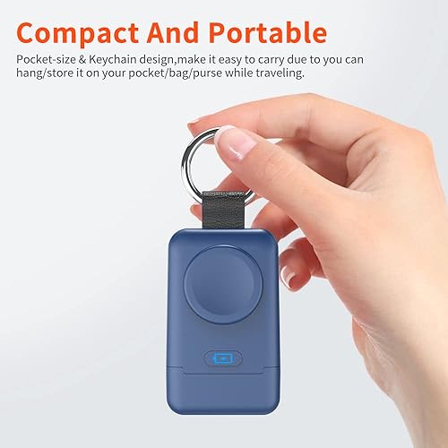 Vista 25 de Cargador inalámbrico portátil para Apple Watch, cargador HUOTO iWatch de 1400 mAh, llavero inteligente, cargador magnético portátil de iWatch