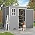 VONZOY Outdoor Storage Shed, 6x6 FT Resin Shed with Floor and Lockable Door, Window & Vents, Tool Sheds & Outdoor Storage for Bike, Garden Accessories, Tools, Waterproof (Grey & White)