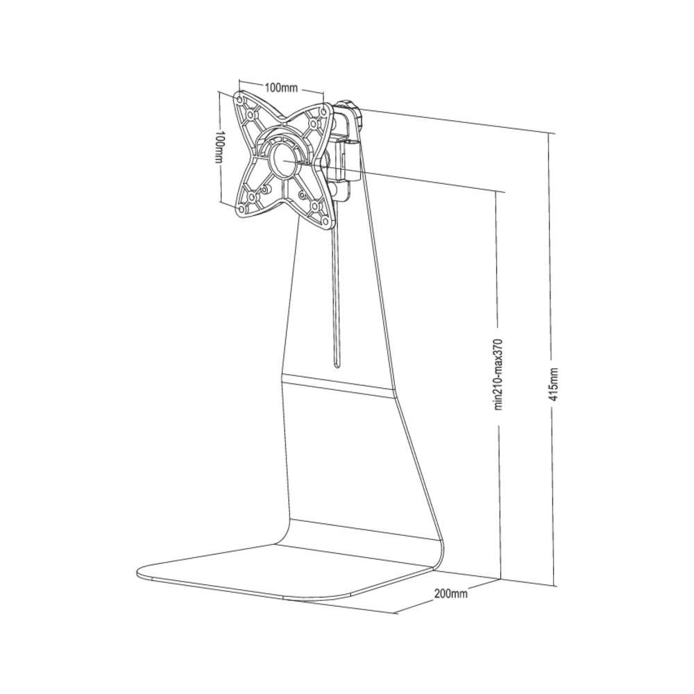 Newstar A Schermo Piatto/Monitor A Schermo Piatto Vite per Schermo Singolo Perno 10 – 30 "1, Altezza Regolabile, Nero Argento Silver