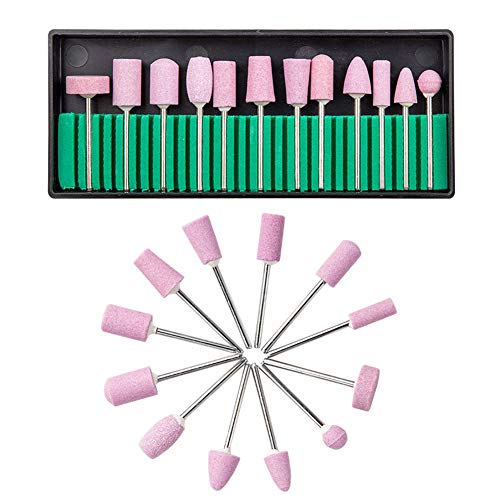 12Pcs Nail Drill Bits Polishing Buffing Electric Manicure Head Replacement Grinding Head with Case...