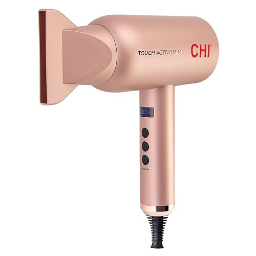 CHI Secador de pelo compacto activado por tacto, secador de pelo para cabello suave y voluminoso, secado rápido para cabello brillante, sin