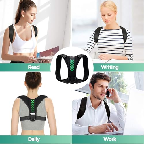 Back Straightener, Posture Corrector for Men & Women, Adjustable Elastic Posture Trainer for Posture Correction, Relief from Neck Shoulder Upper Back Pain, Back Support to Prevent Hunchback (Black) - Image 7