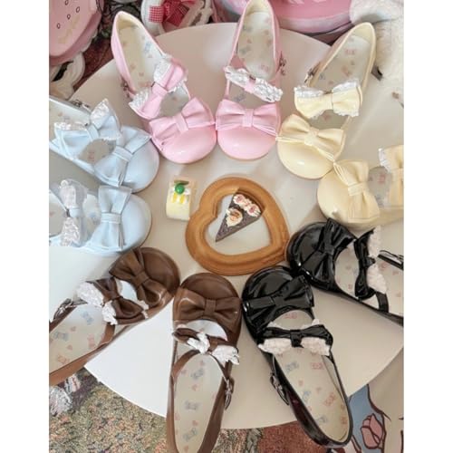 Cute Lolita Bow Ballet Flats Round Toe Mary Jane Style Flat Shoes for Women4