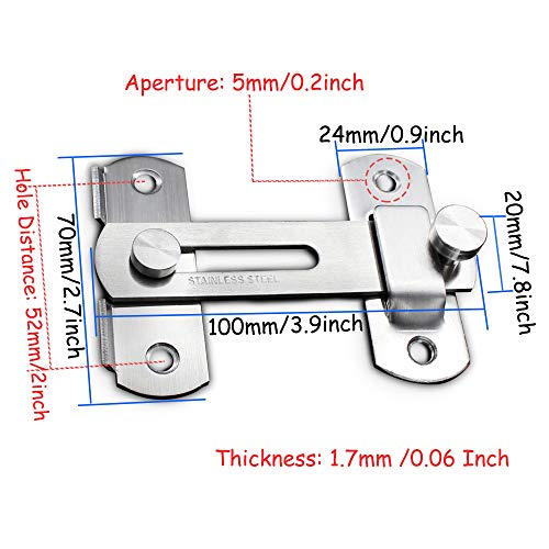 Bullone Porta Hasp Serratura Porta Fibbia con Viti...