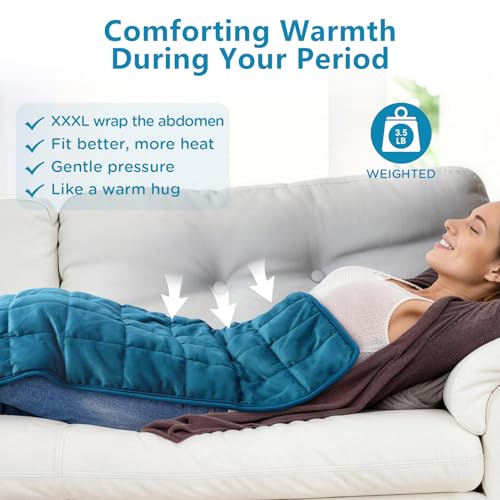 Image of Comfytemp Weighted Heating Pad for Back & Period, FSA Eligible Extra Large Electric Heat Pad, 3.5 lb HSA Approved Neck Shoulder Heated Pads, Fathers Day Dad Gifts for Husband Birthday, Auto-Off, 17x33