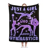 Gymnast Blanket, Gifts for Gymnast Lovers Kid Girl Boy Child, 60" x 50" for Teen/Travel M Throw Soft