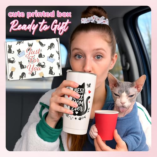 Cat Lover Gift Set for Women - 9-Piece Kit with Tumbler, Candle, Bag - Image 6