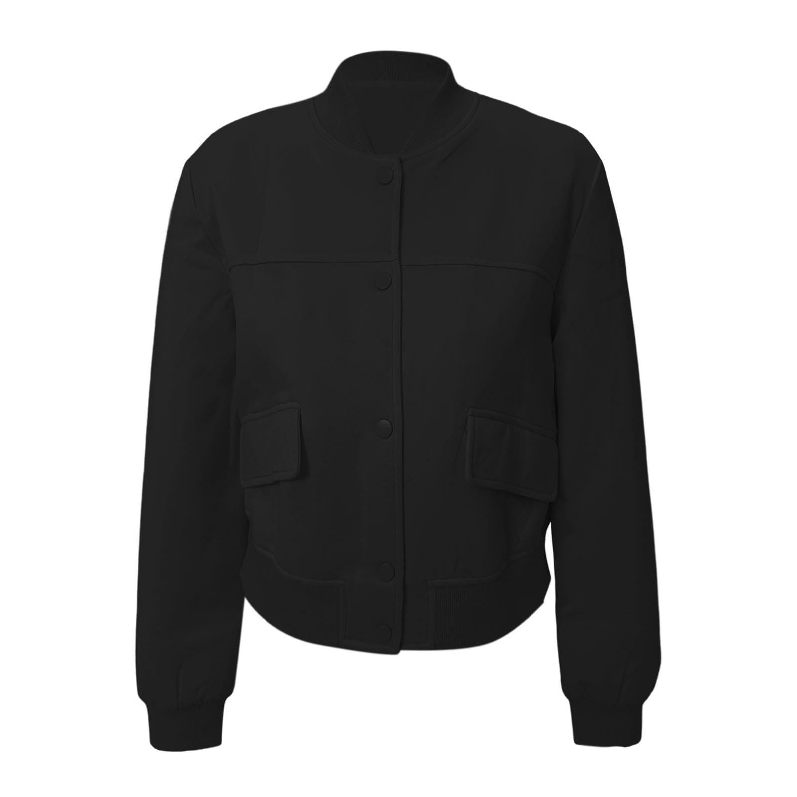 Generisch Damen Blouson Jacke Kurze Bikerjacke Tailoring Übergangsjacke Vielseitige Strickjacke Frühlingsjacke College Jacke Bomberjacke Pilotenjacke Outwear