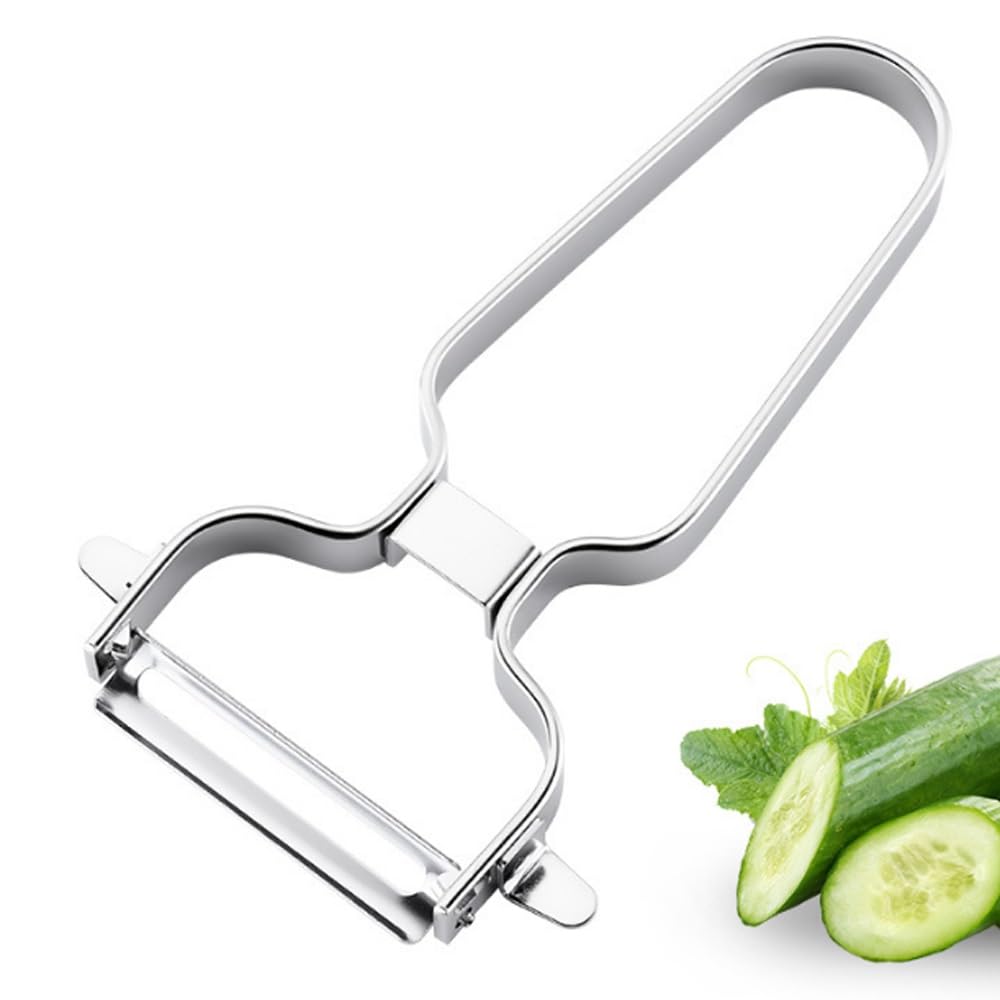 Cuchillo de pelado con Forma de cepillador con Forma de Acero Inoxidable Brillante Cuchillo de pelado Afilado Cuchillo Fino de la Piel Delgada Peeler Fruit