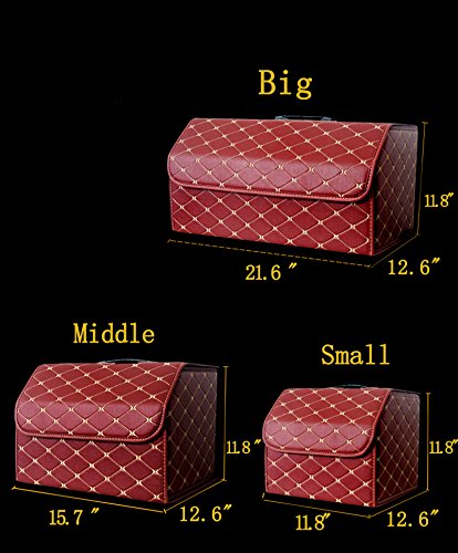 WorthMats, organizer pieghevole per bagagliaio, in pelle PU, con diamanti, per auto, camion, SUV, furgoni