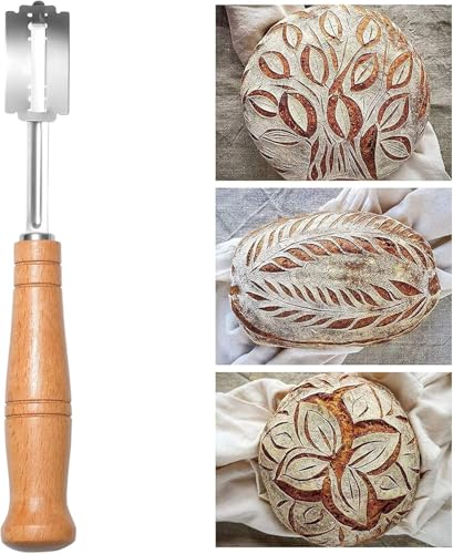 ZITFRI Bäckermesser Teigmesser Baguettemesser Brot Lahm Scoring Tool Set Brot Bäcker Cutter mit 10 Brotklinge Bäckerklinge Ritzmesser zum Einschneiden von Baguette Teigmesser für DIY Brot Backen