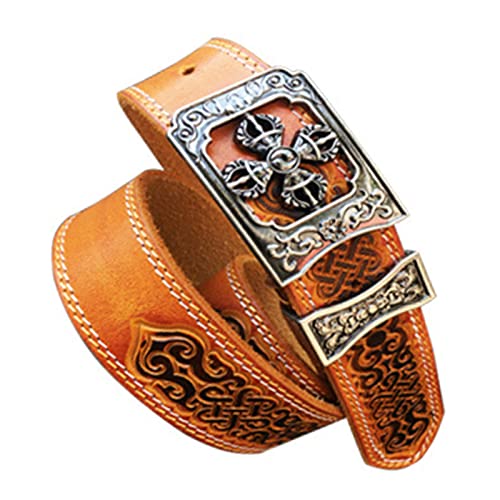 Ceinture en cuir véritable pour homme motif floral rustique idéal sur un jean brut