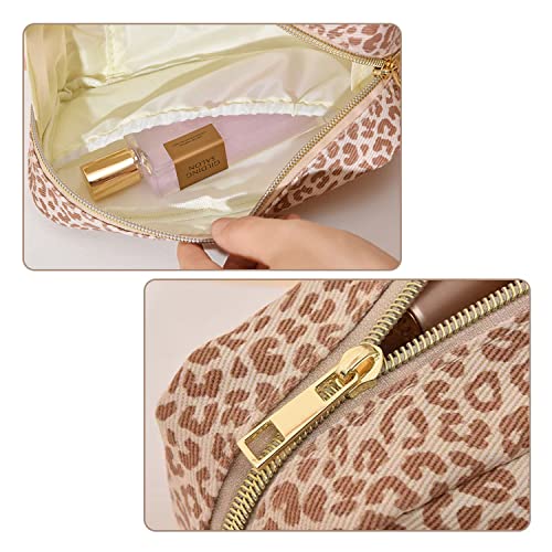 Hoyofo Makeup Bag For Women Girls Leopard Cosmetic Bags Zipper Makeup Pouch For Purse Travel Size Toiltery Bag, Leopard #TOP2