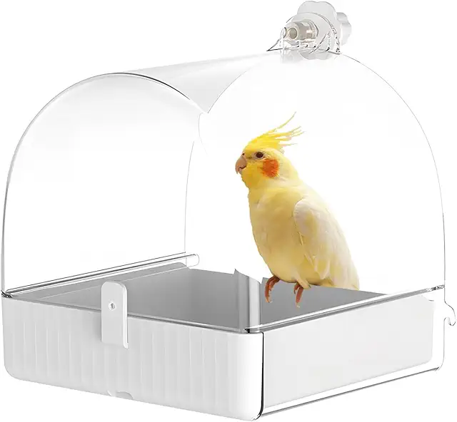 3-in-1 Vogelbad voor Kooi: Multifunctionele Hangende Vogelbad en Voederbak