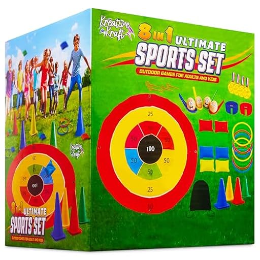 KreativeKraft Juegos Infantiles Juegos Exterior Niños Familia Adultos para Fiesta Cumpleaños Jardin Aire Libre Sacos para Carreras Ring Toss Game (Juego 8 en 1) | Ya disponible en tu tienda friki favorita! En mundofriki.es! KreativeKraft Juegos Infantiles Juegos Exterior Niños Familia Adultos para Fiesta Cumpleaños Jardin Aire Libre Sacos para Carreras Ring Toss Game (Juego 8 en 1) | Ya disponible en tu tienda friki favorita! En mundofriki.es!
