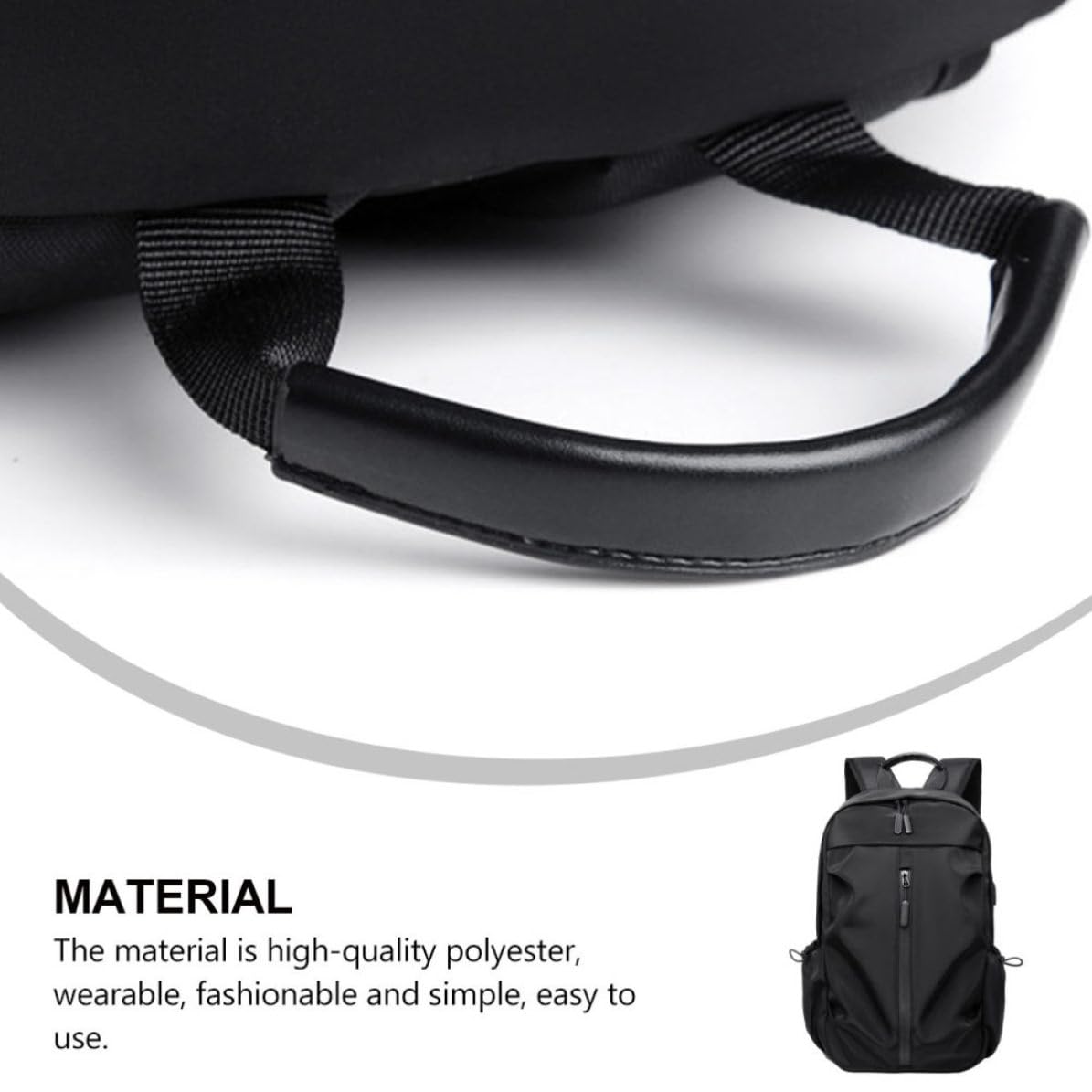 Mochila para Hombre para Ordenador Portátil 14 Pulgadas, Poliéster