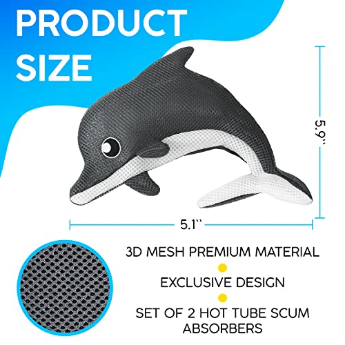 Ardila Veela Hot Tub Scum Absorber Reusable 2 Pack, Dolphin Hot Tub Accessories, Hot Tub Oil Absorbing Sponge #TOP1