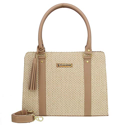 Kit Bolsa Baú Palha com Bolsa Carteira Alça Corrente Casual e Carteira Amanda Brazil