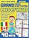 Grand Cahier d'Activités PAYS et VILLES Enfants de 6 à 10 Ans: 40 pays et 7 continents à découvrir dans ce livre de jeux en couleurs : drapeaux, coloriages, labyrinthes, dessins, mots mêlés…
