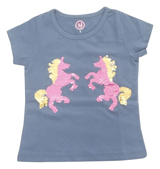 MJ Babygirls Regular Fit T-Shirt with Sequence