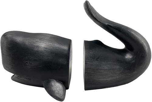 Miniatura 4 de Comfy Hour Under The Sea Collection - Sujetalibros de arte de ballena negra, peso pesado sólido, decoración del océano, juego de 2 unidades, 1 par