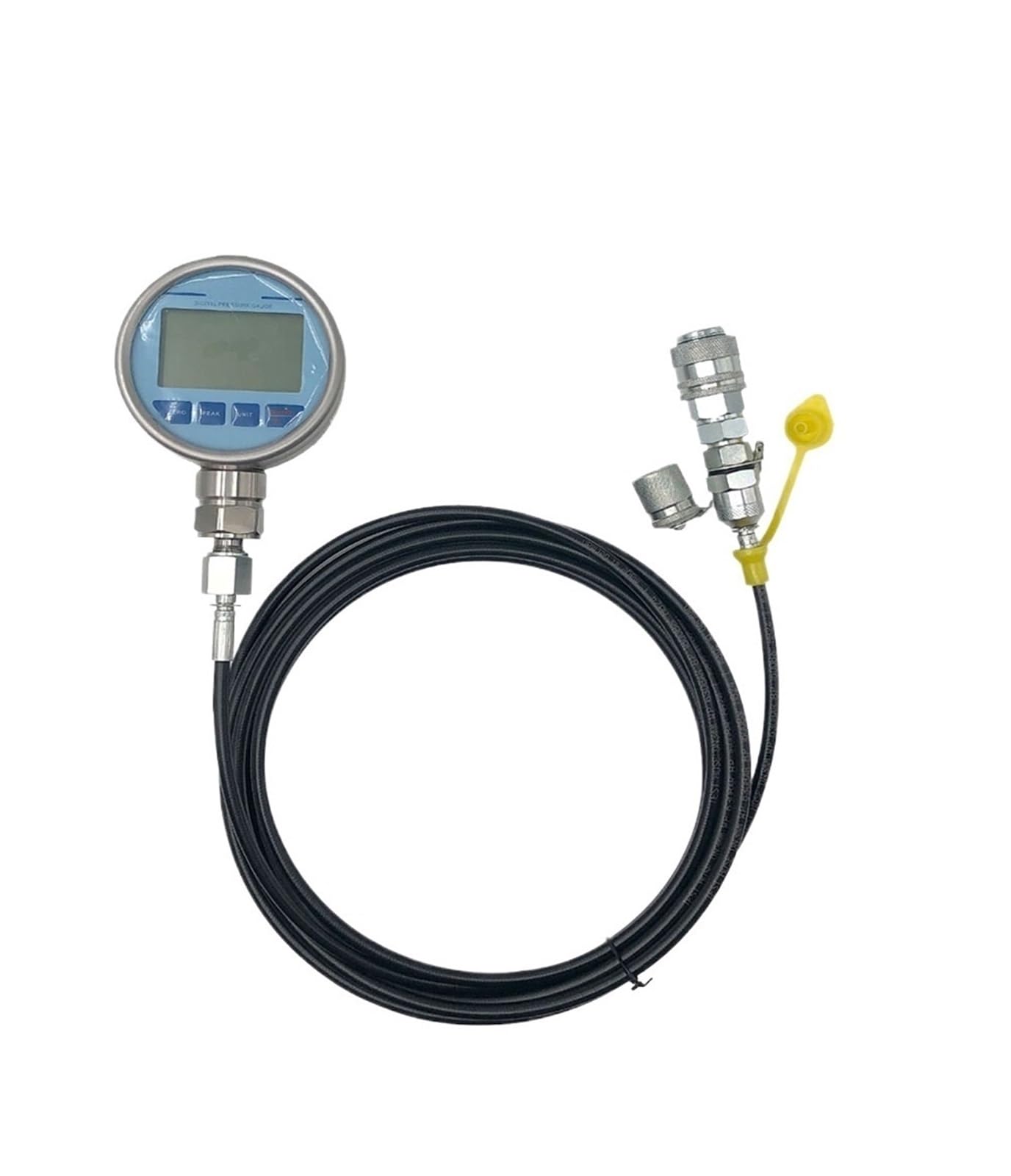 Kit di Prova della Pressione Manometro 600 Bar 0,5% FS Tubo connettore rapido Connettore di Pressione della Pompa Principale (Tubo Idraulico da 4 m, 0-600 Bar 0,2)