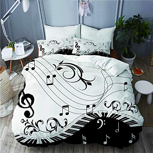 FOURFOOL Set Biancheria da Letto,Note Musicali per...