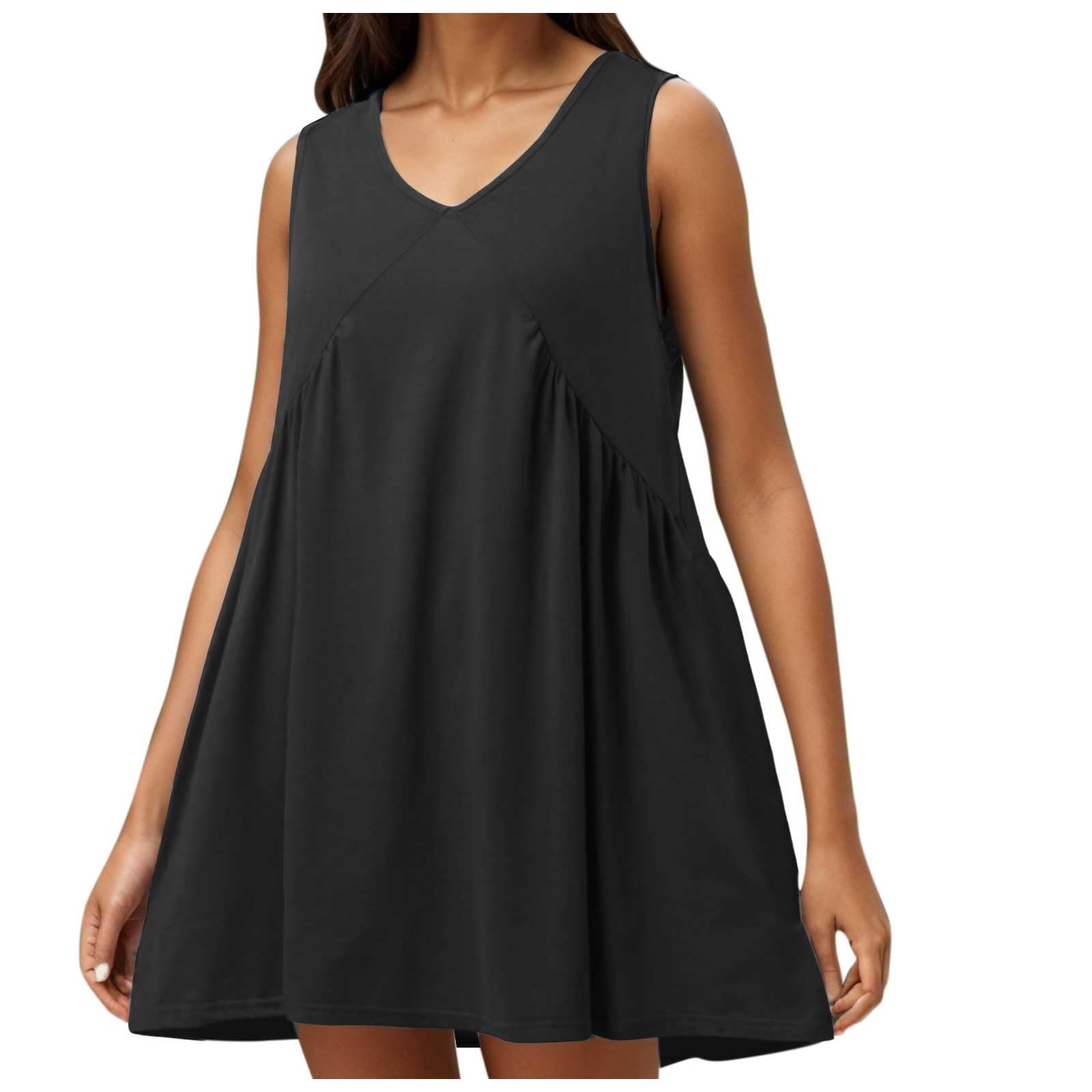 Robe Boheme Femme Boheme Chic Robe Maxi à imprimé Floral bohème pour Femmes, col Rond, sans Manches, Plage Fluide Robe Femme Ample Fluide Robe Femme Ete Mi Longue Tendance Robe Legere Fluide Ete