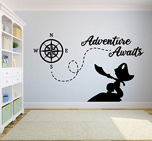 Vinilo decorativo con diseño de piratas 20x18 pulg