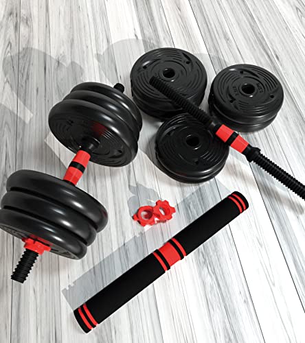 Ajumker Dumbbell Set Adjustable 44Lbs Dumbbells Barbell Set 2 In 1 Dumbbells Set Strength Training Gym Weights Set 20Kg Bodybuilding Fitness Free Weight Lifting Training For Home Gym Office Equipment #TOP5