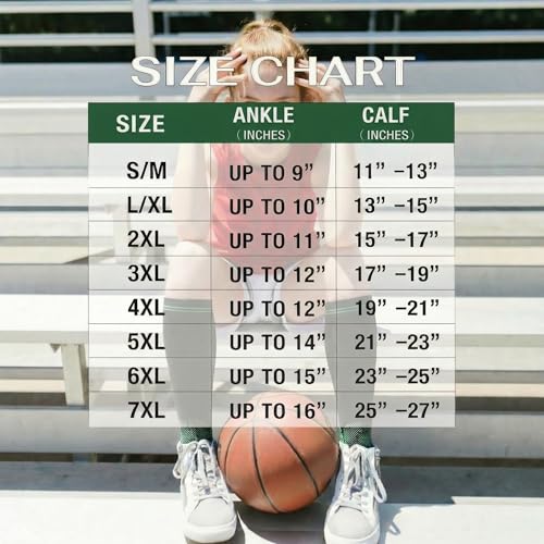 Image of Compression Socks (2 /3 Pair) for Men and Women 20-30 mmHg Regular and Plus Size Compression Scoks:Size S-7XL