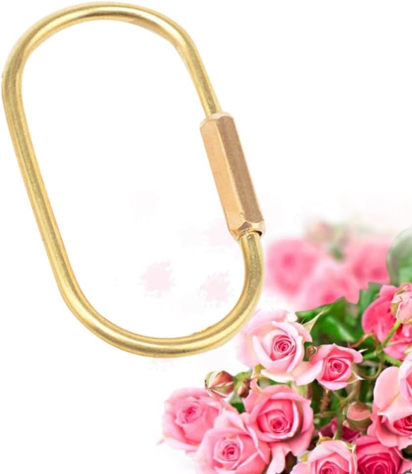 BESTYASH Golden Brass Pendant Keychain with Belt Clip, Handmade Retro Style image 5