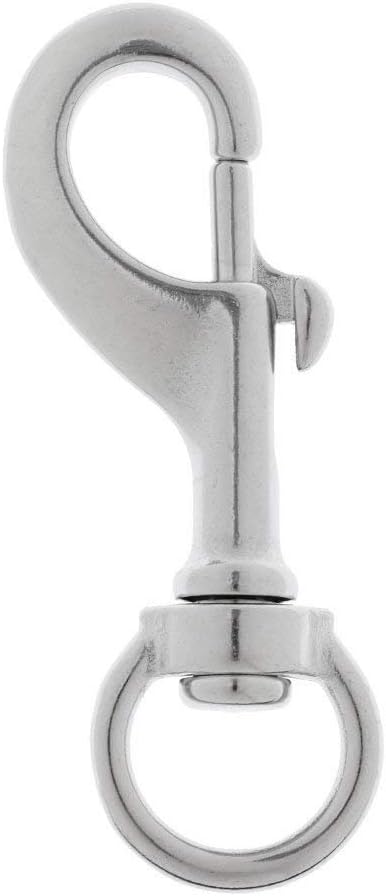 Stainless Steel Swivel Eye Bolt Snap Hook 316 Marine Grade Clips Round Eye Lobster Clasp Bolt Snap Holder for Scuba Diving/Pet Leash/Camera Strap/Keychains