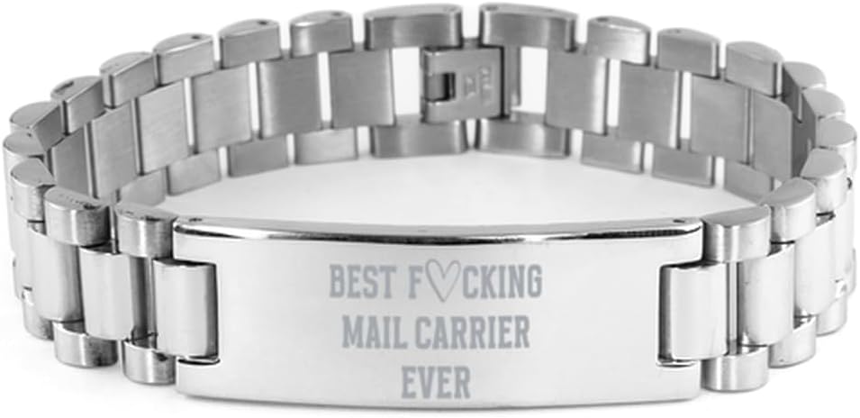 Best Fucking Mail Carrier Ever Bracelet, Birthday Gifts for Mail Carrier, Sarcastic Funny Joke Gifts for Mail Carrier, Mail Carrier Ladder Bracelet, CoWorker Gifts