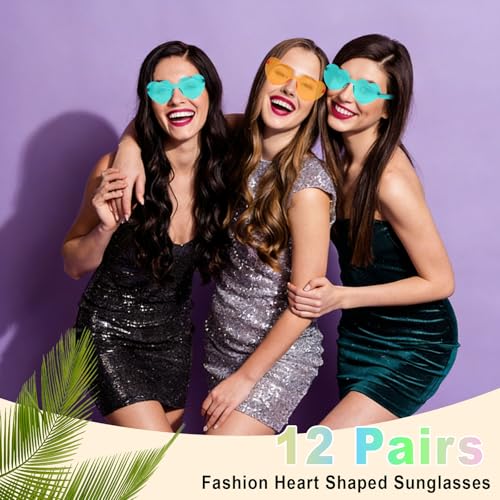 Image of Heart Sunglasses 12 /18 /24 Pcs Heart Shaped Glasses for Women Cute Funny Party Glasses Party Favors Accessories