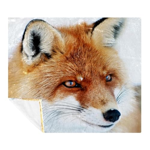 Couverture polaire en microfibre Fox 150x200 cm pour lit et canapé