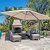 ZLACUIU 10x13FT Cantilever Outdoor Patio Umbrellas, Double Top Large Rectangle Umbrella, Heavy Duty 360° Rotation Offset Outdoor Sun Shade Umbrella for Garden Deck Pool Backyard Patio, Beige