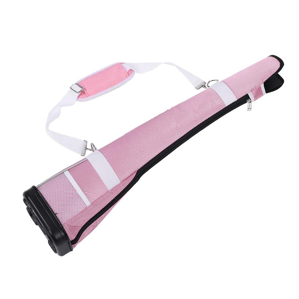 Kavolet Bolsa de almacenamiento portátil de nailon con parte inferior resistente al desgaste para 1-3 clubes, bolsillo con cremallera y correa, ideal para práctica y entrenamiento con diseño