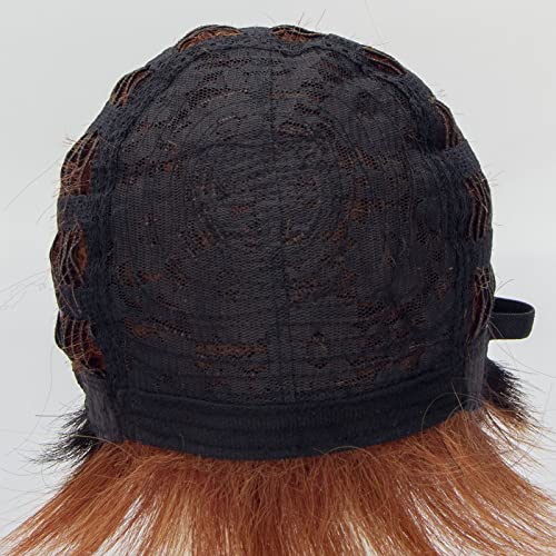 Peruca masculina gradiente cor mista peruca curta capa de cabeça moda europeia e americana estilo de