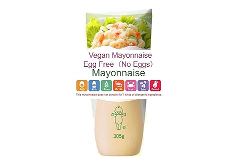 Mayonesa vegana japonesa sin huevo, mayonesa mayonesa mayonesa para el cuidado de los huevos, alergia vegana 10.76 oz