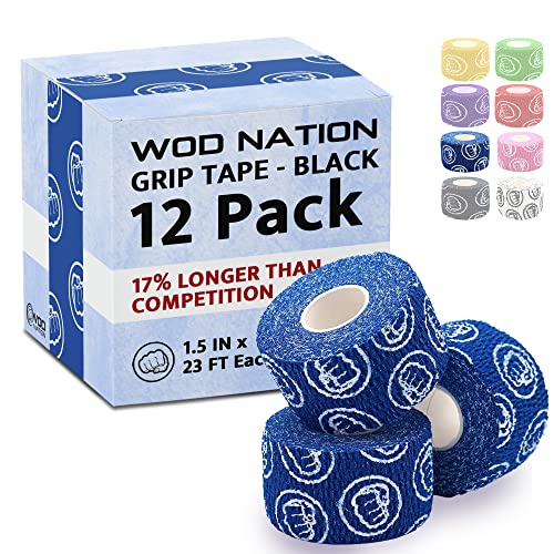 WOD Nation Weightlifting Hook Grip Athletic Tape, Flexible Fabric Thumb & Finger Tape - Easy-Tear,